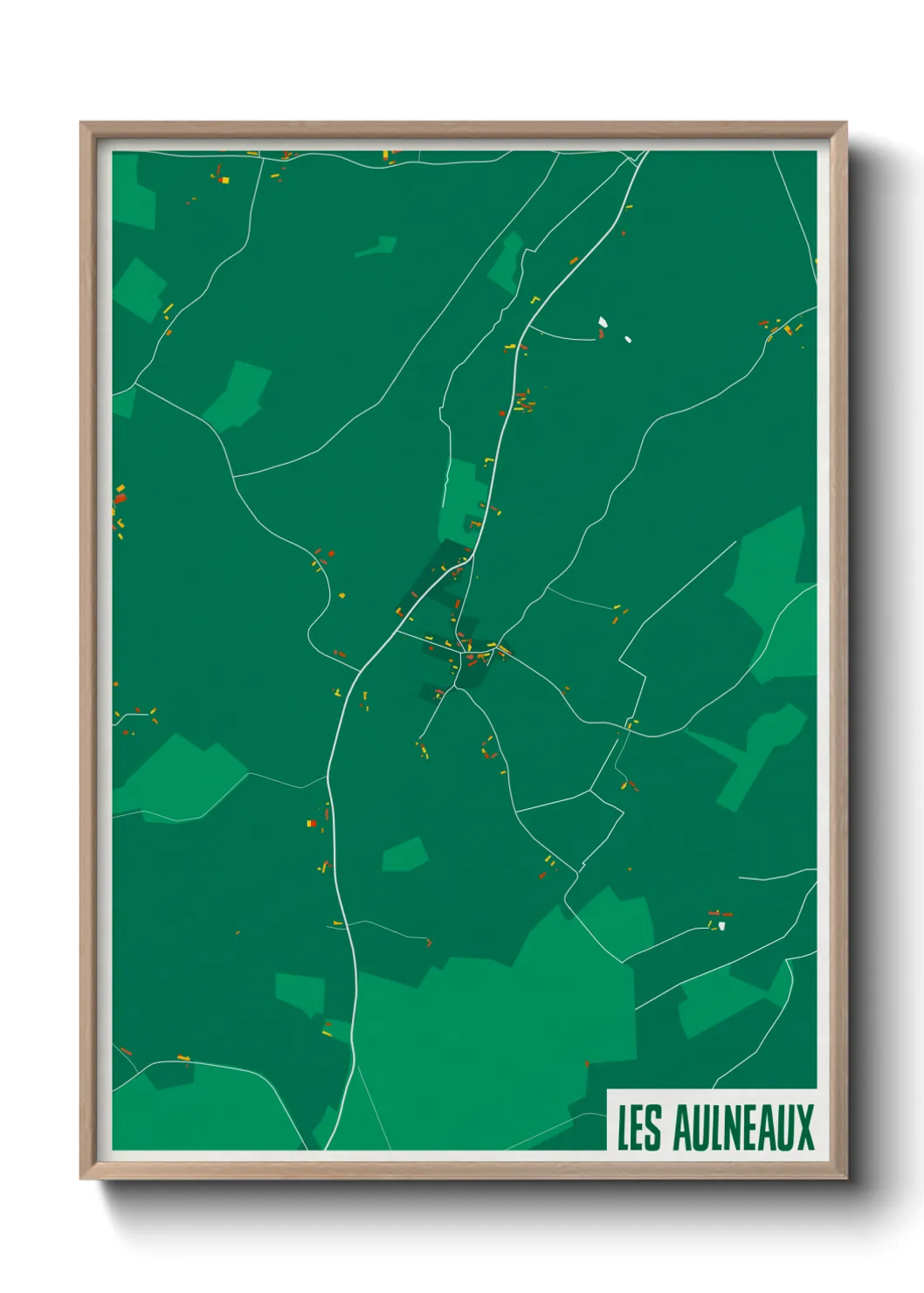 Une affiche de carte sur Les Aulneaux