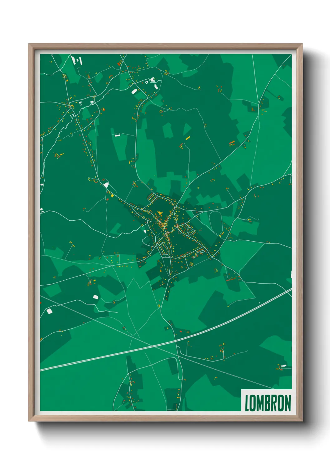 Une affiche de carte sur Lombron
