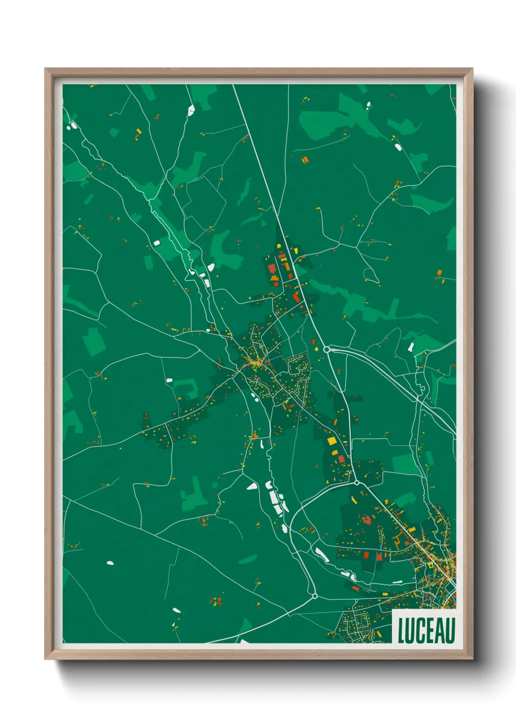 Une affiche de carte sur Luceau