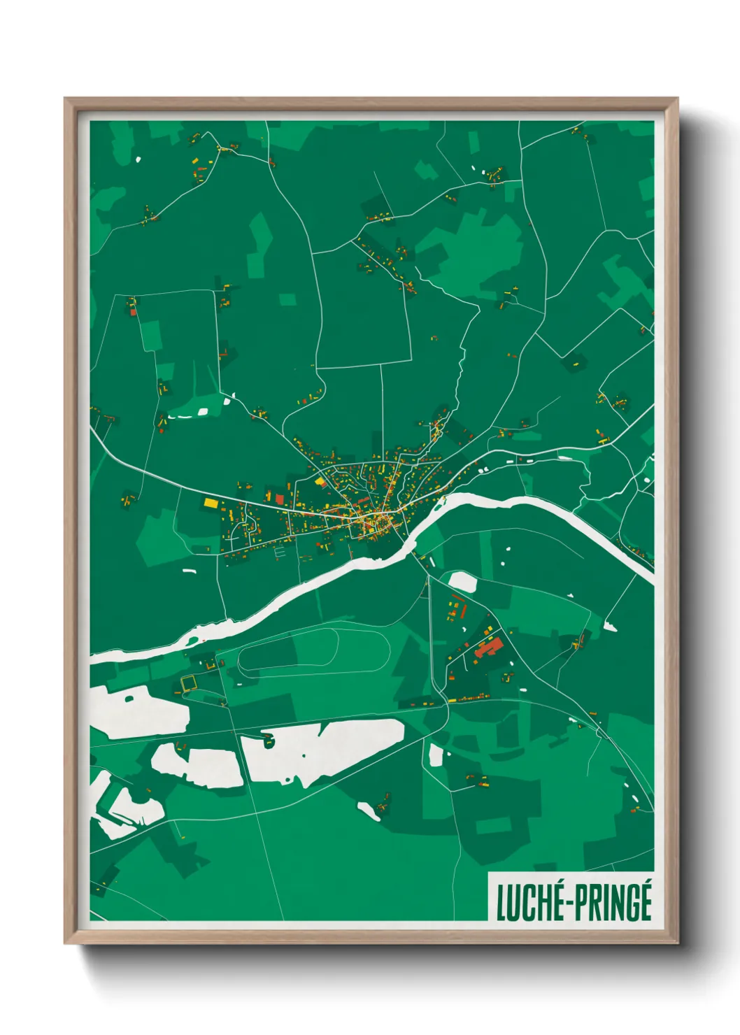 Une affiche de carte sur Luché-Pringé