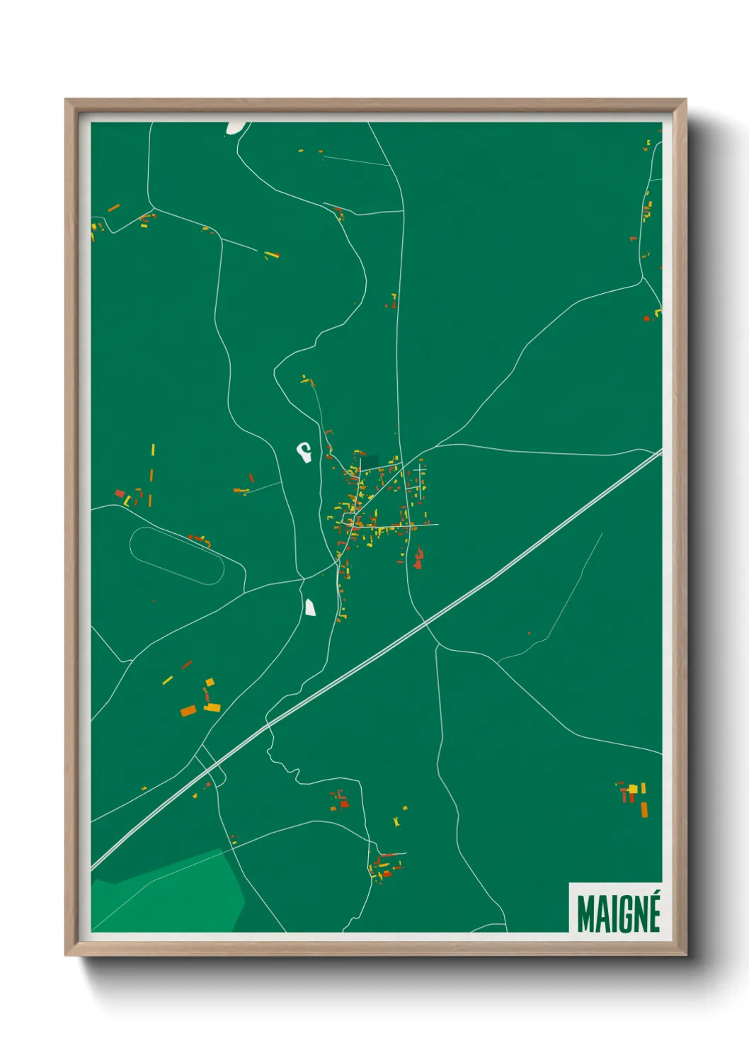 Une affiche de carte sur Maigné