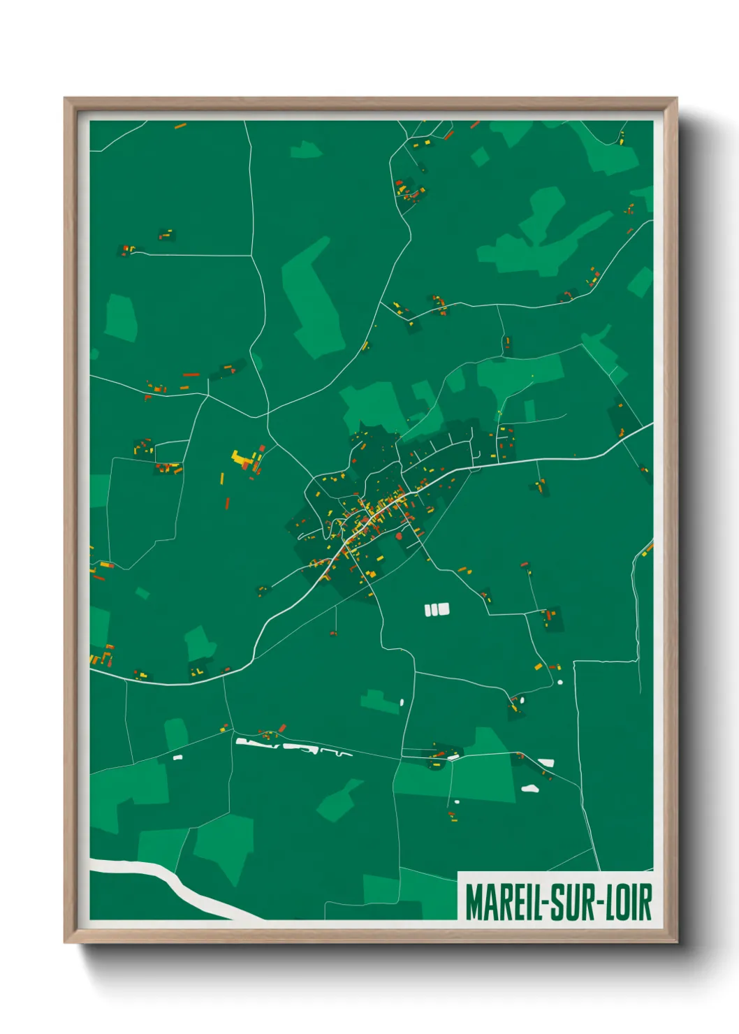 Une affiche de carte sur Mareil-sur-Loir