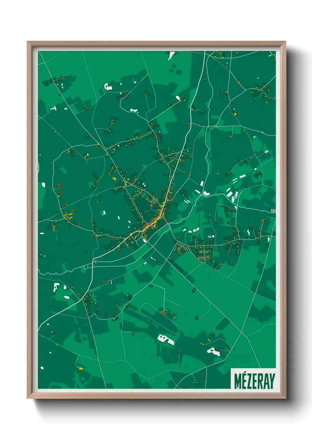 Une affiche de carte sur Mézeray