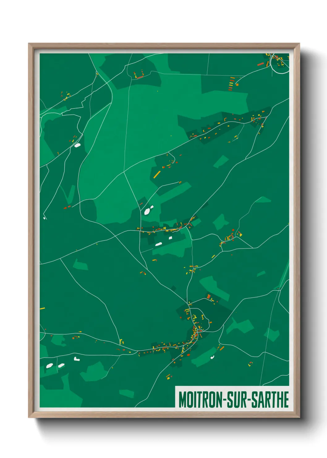 Une affiche de carte sur Moitron-sur-Sarthe