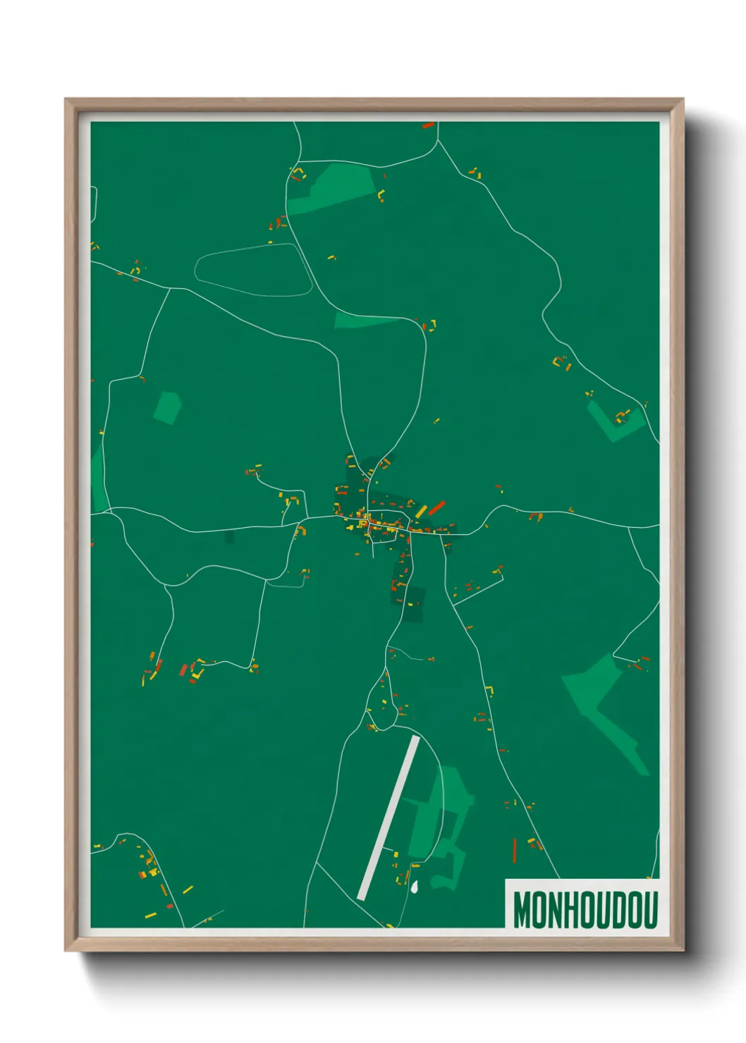 Une affiche de carte sur Monhoudou