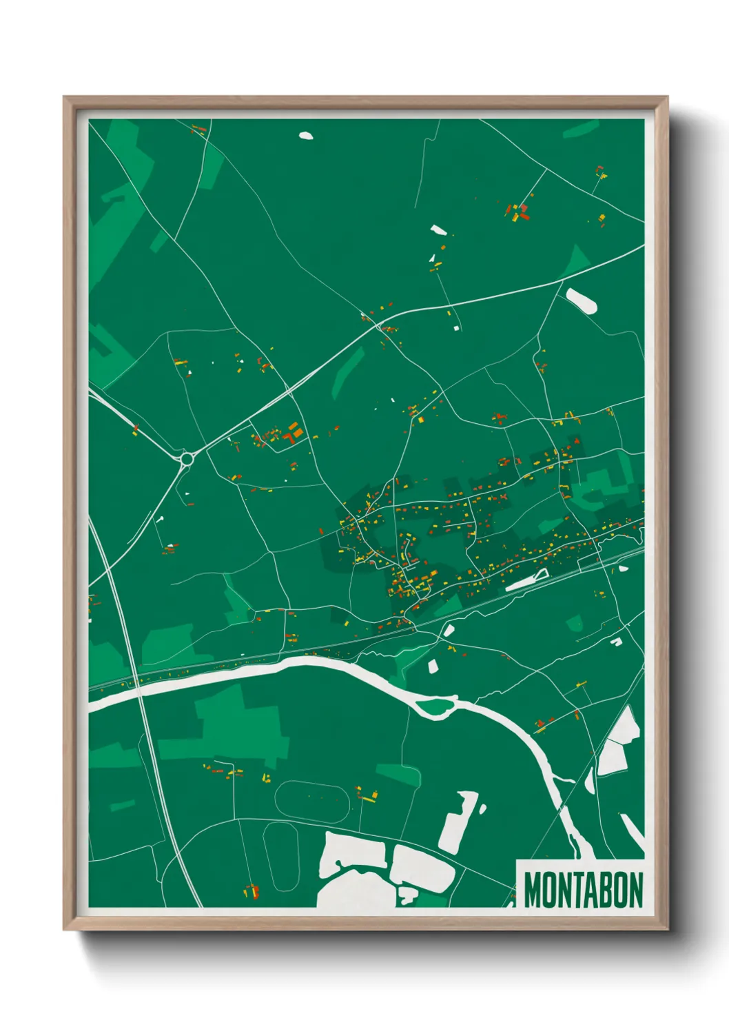 Une affiche de carte sur Montabon