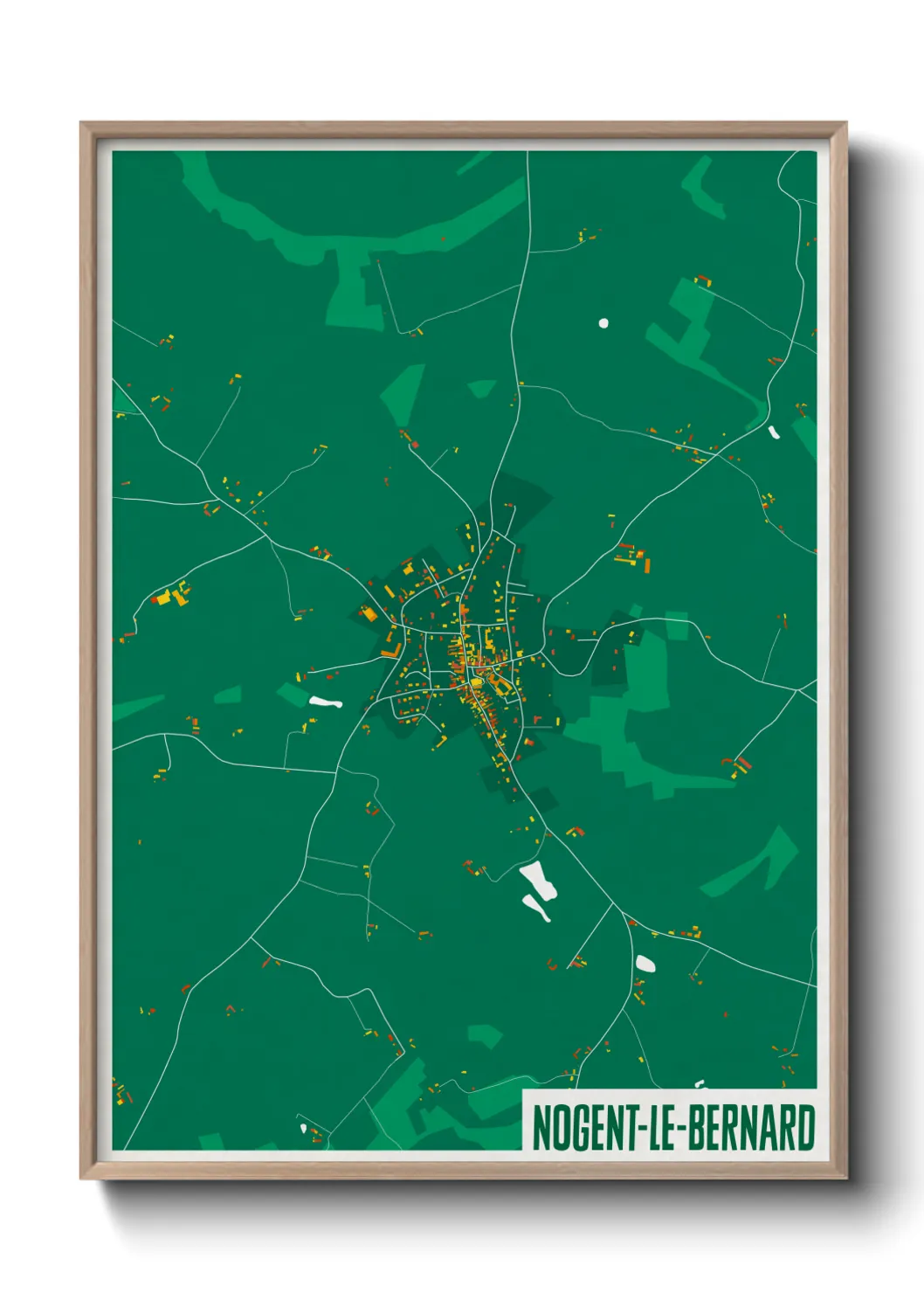 Une affiche de carte sur Nogent-le-Bernard