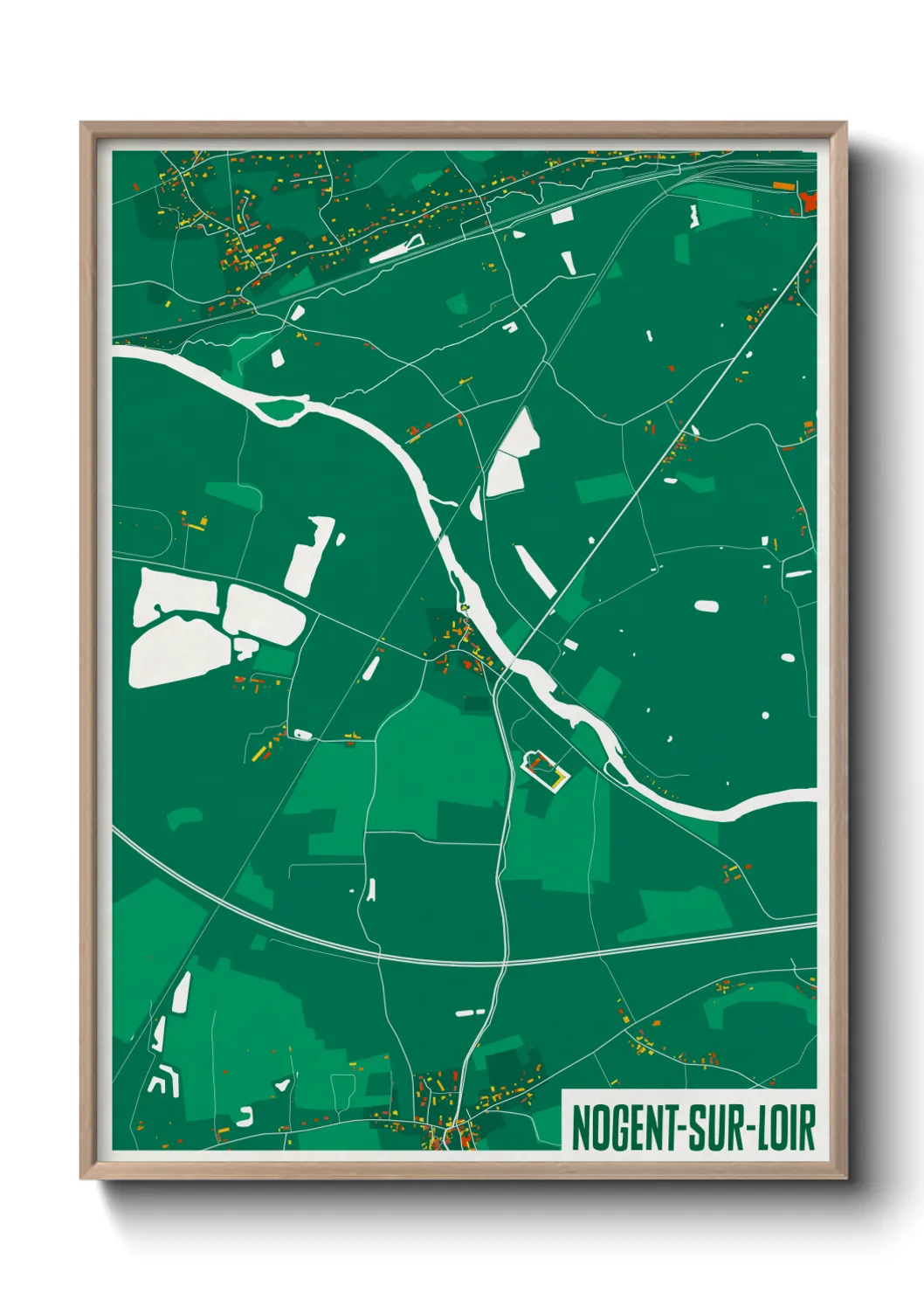 Une affiche de carte sur Nogent-sur-Loir