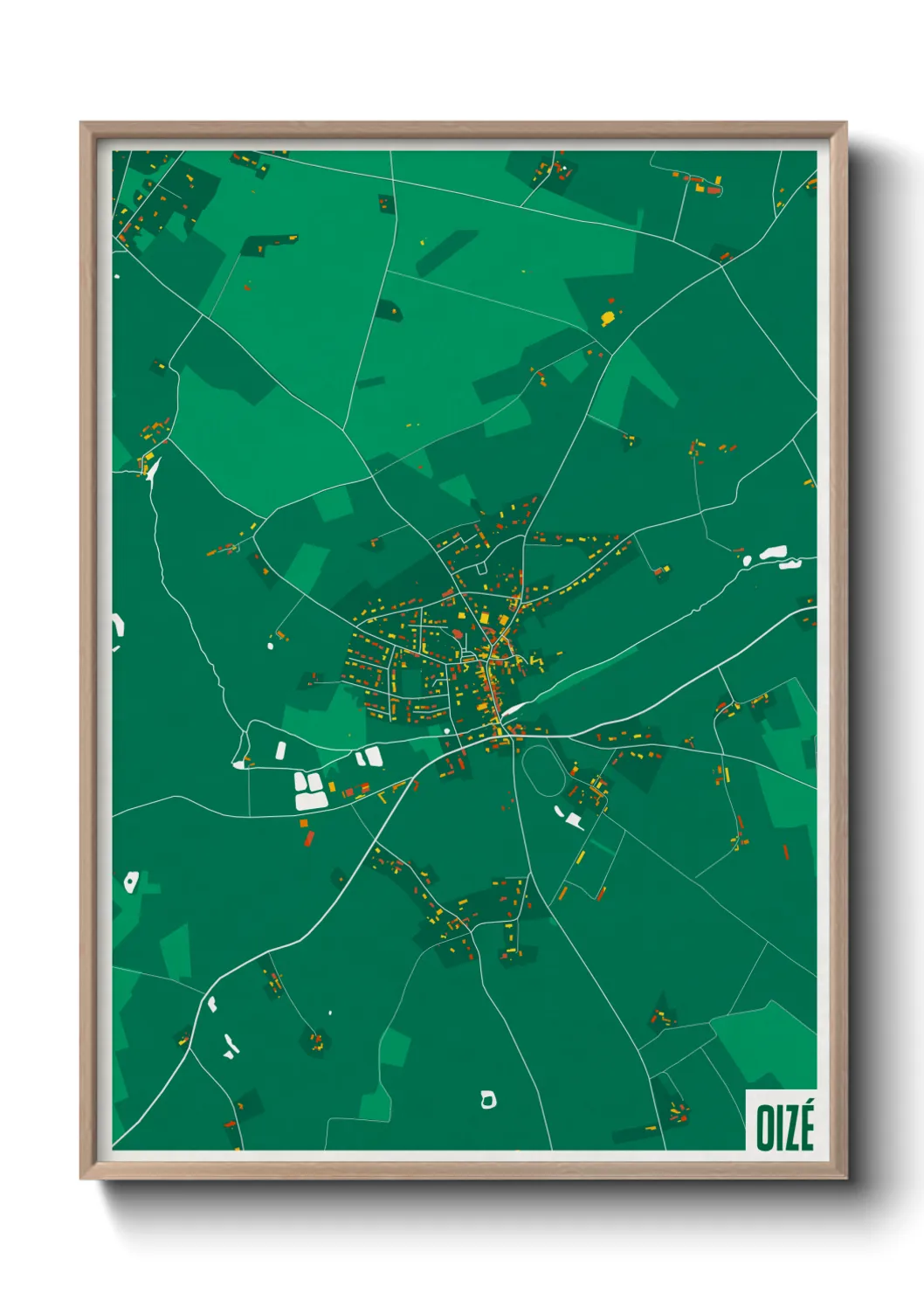 Une affiche de carte sur Oizé