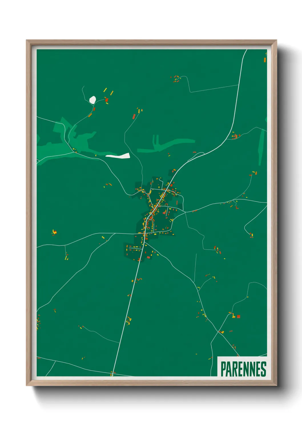 Une affiche de carte sur Parennes