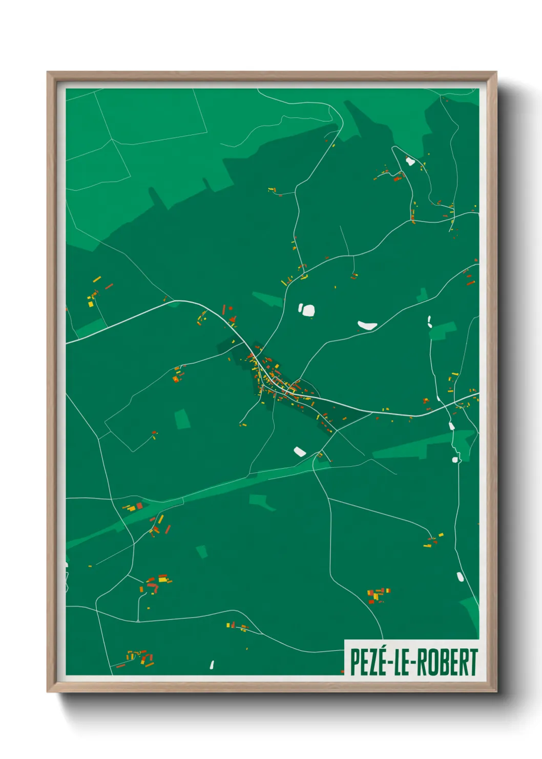 Une affiche de carte sur Pezé-le-Robert