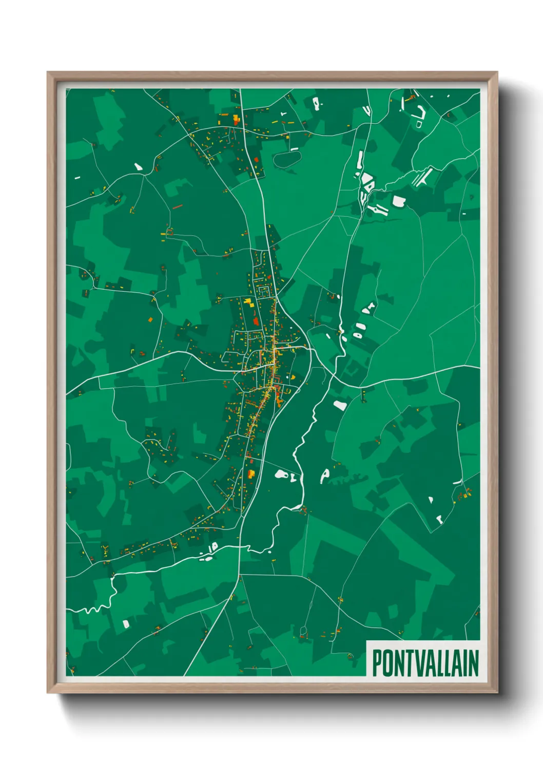 Une affiche de carte sur Pontvallain