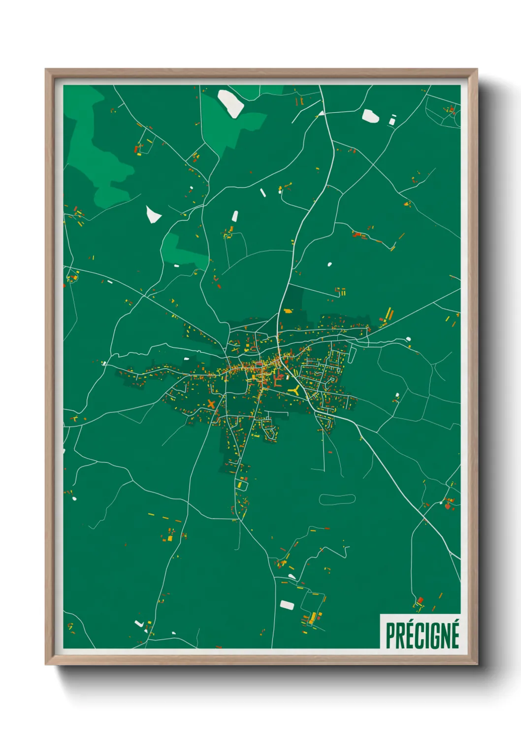 Une affiche de carte sur Précigné