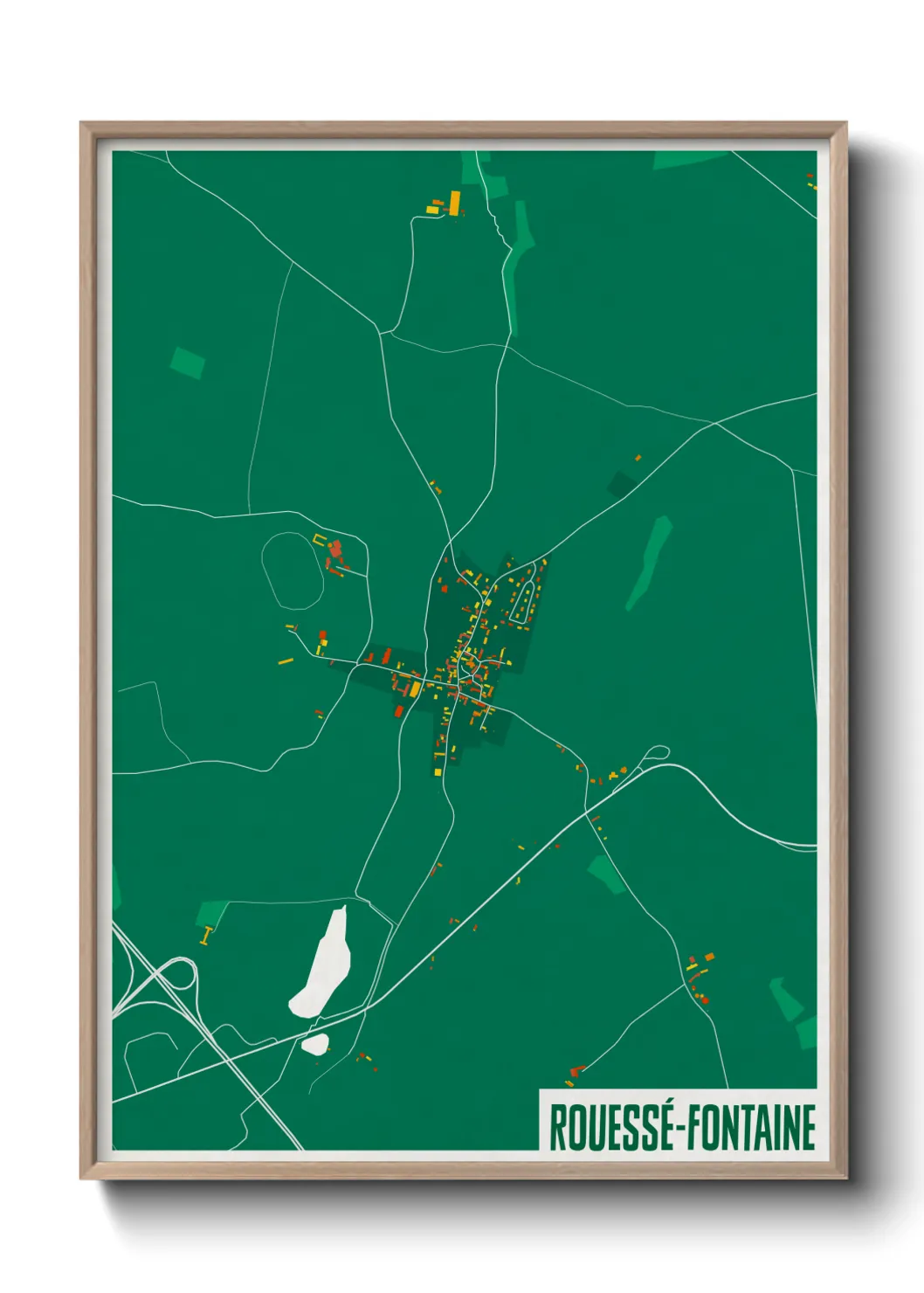 Une affiche de carte sur Rouessé-Fontaine