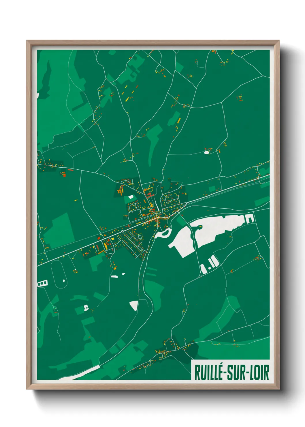 Une affiche de carte sur Ruillé-sur-Loir