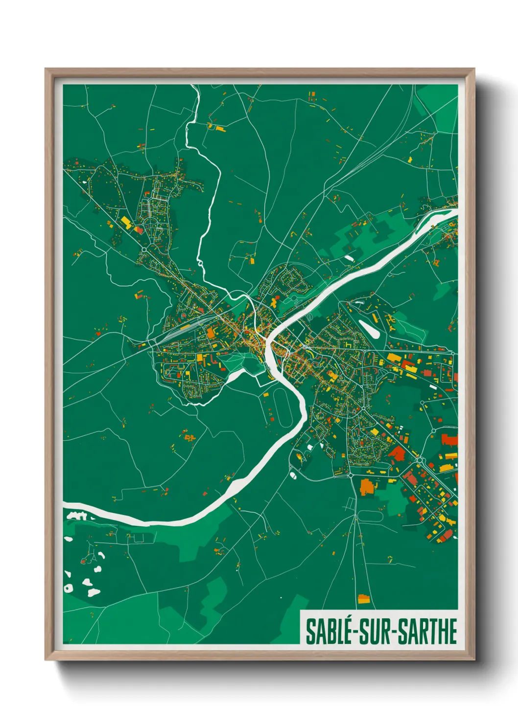 Une affiche de carte sur Sablé-sur-Sarthe