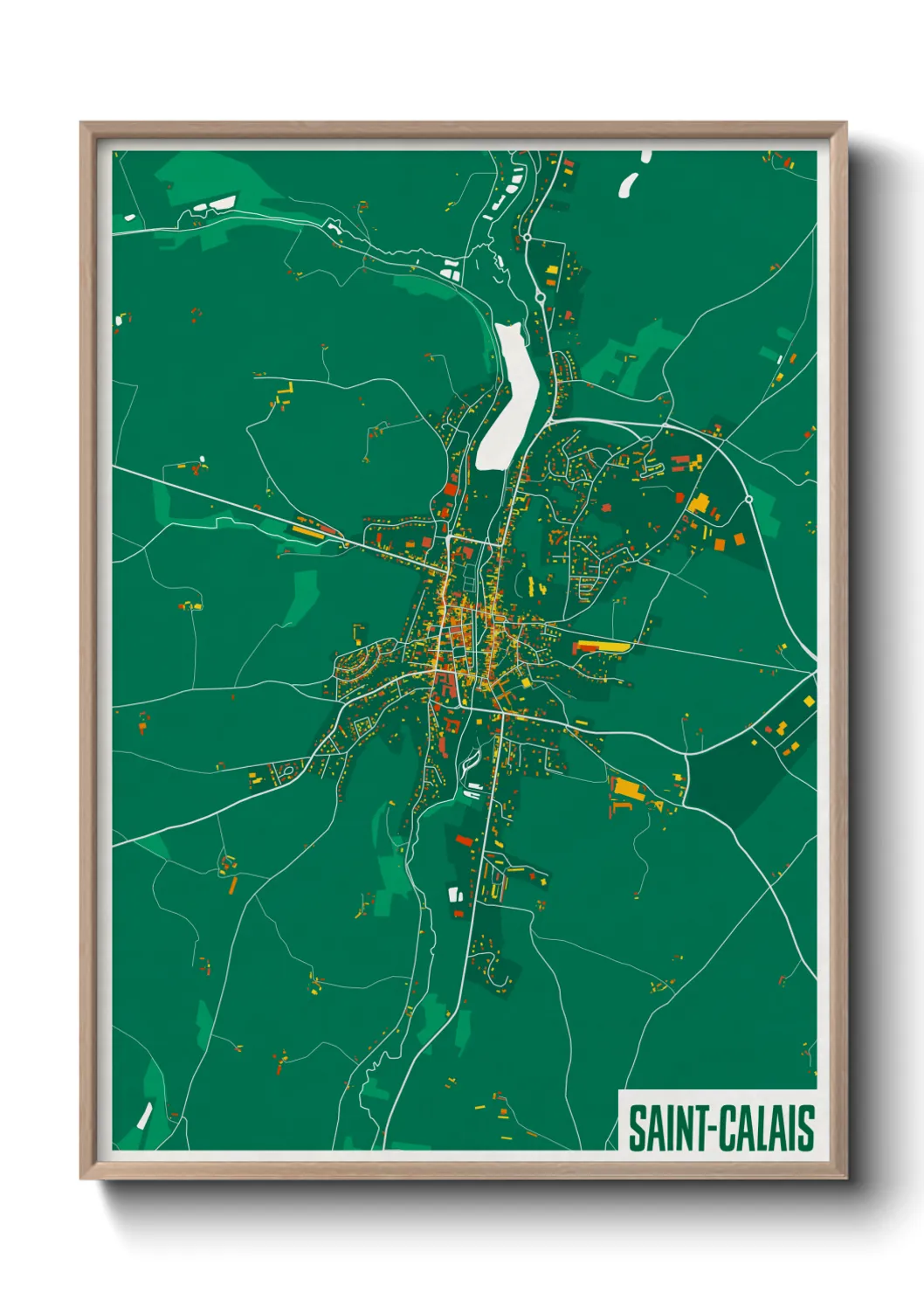 Une affiche de carte sur Saint-Calais