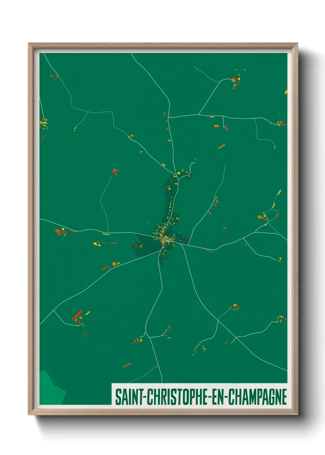 Une affiche de carte sur Saint-Christophe-en-Champagne