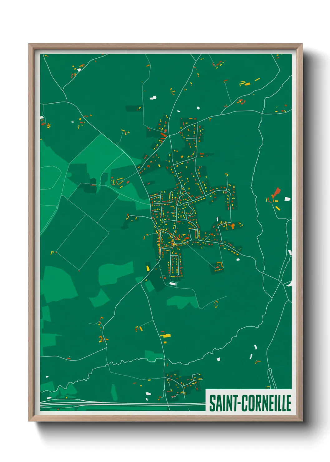 Une affiche de carte sur Saint-Corneille