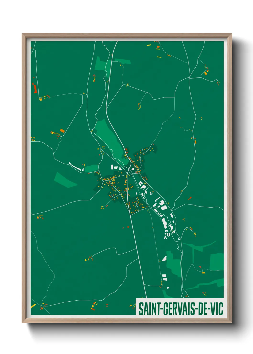 Une affiche de carte sur Saint-Gervais-de-Vic
