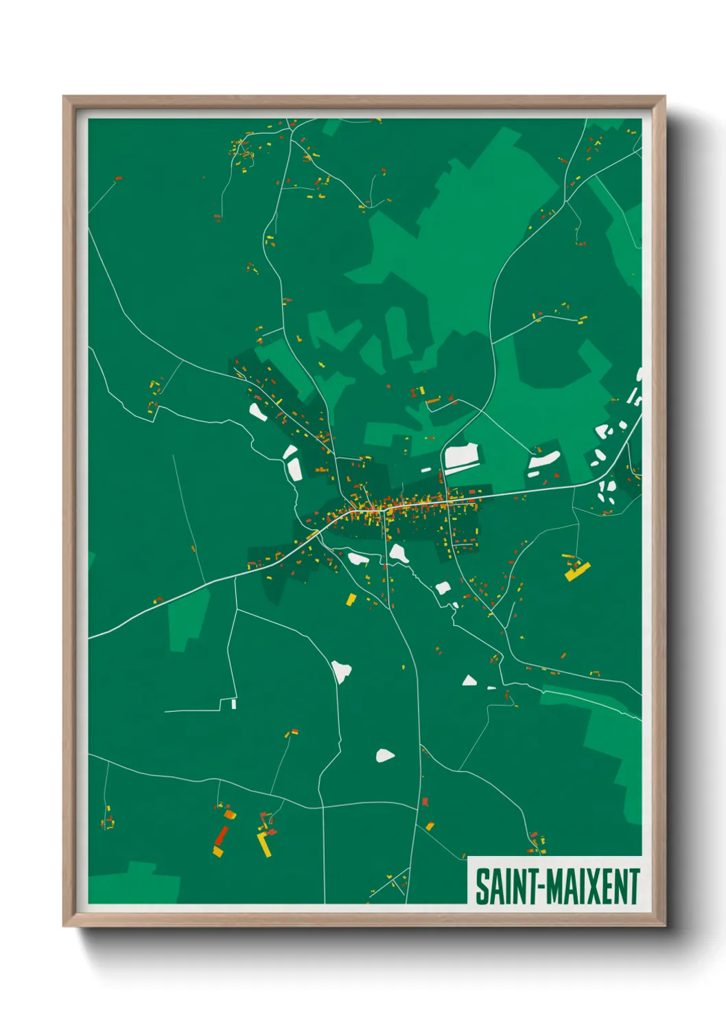 Une affiche de carte sur Saint-Maixent