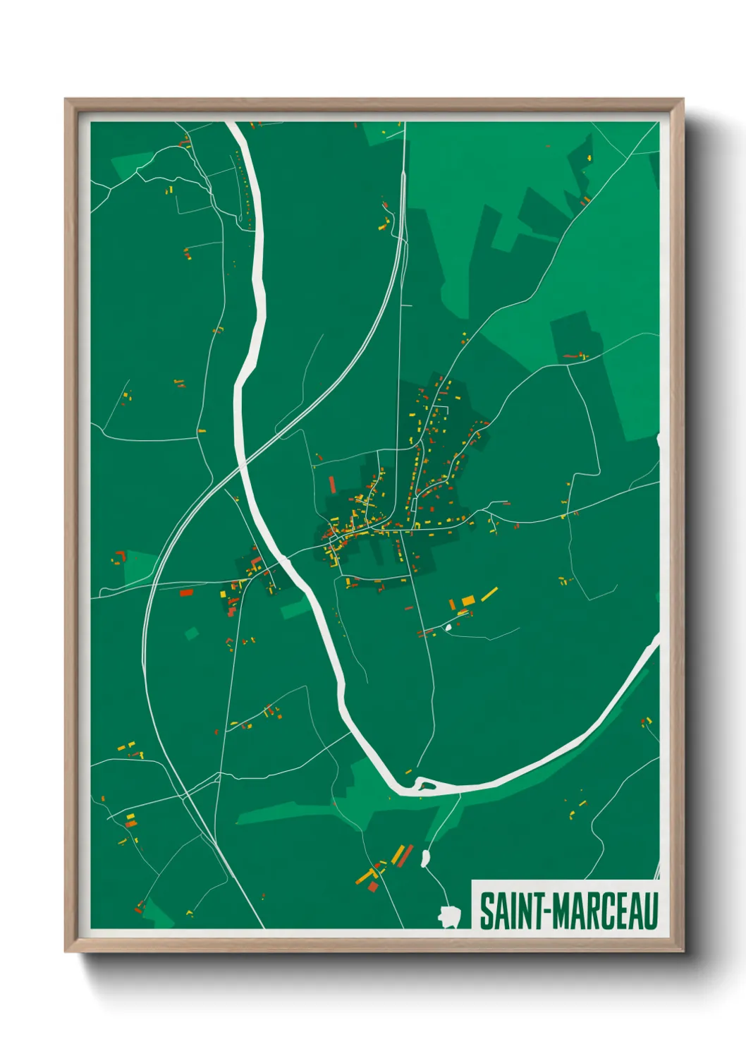 Une affiche de carte sur Saint-Marceau