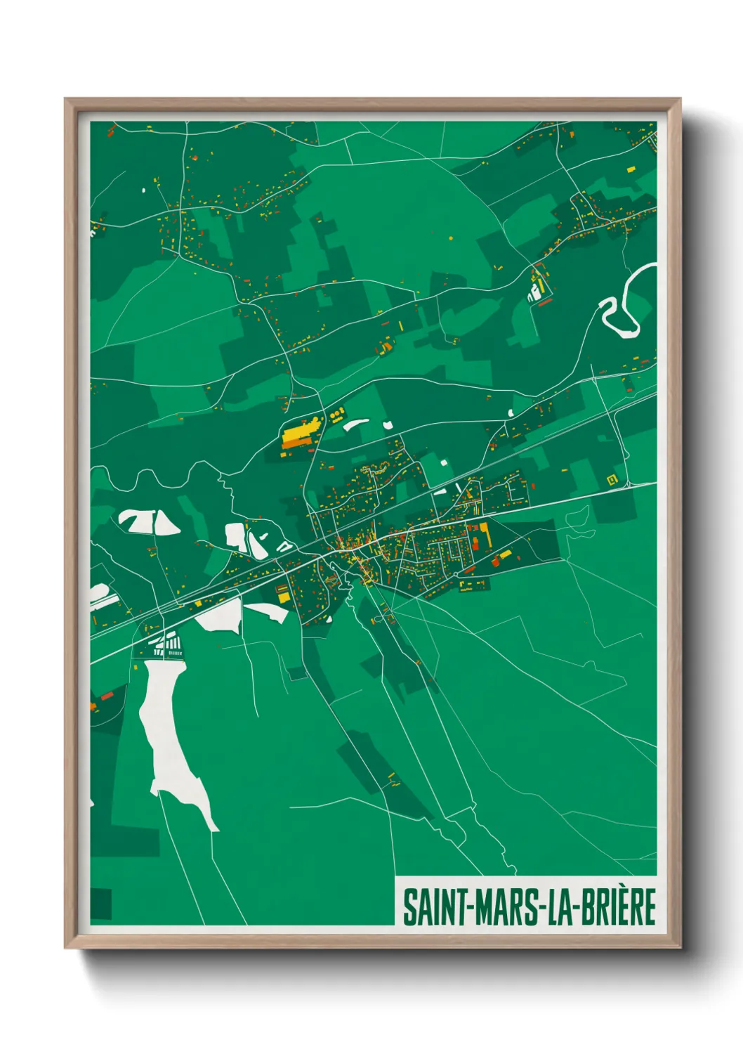 Une affiche de carte sur Saint-Mars-la-Brière