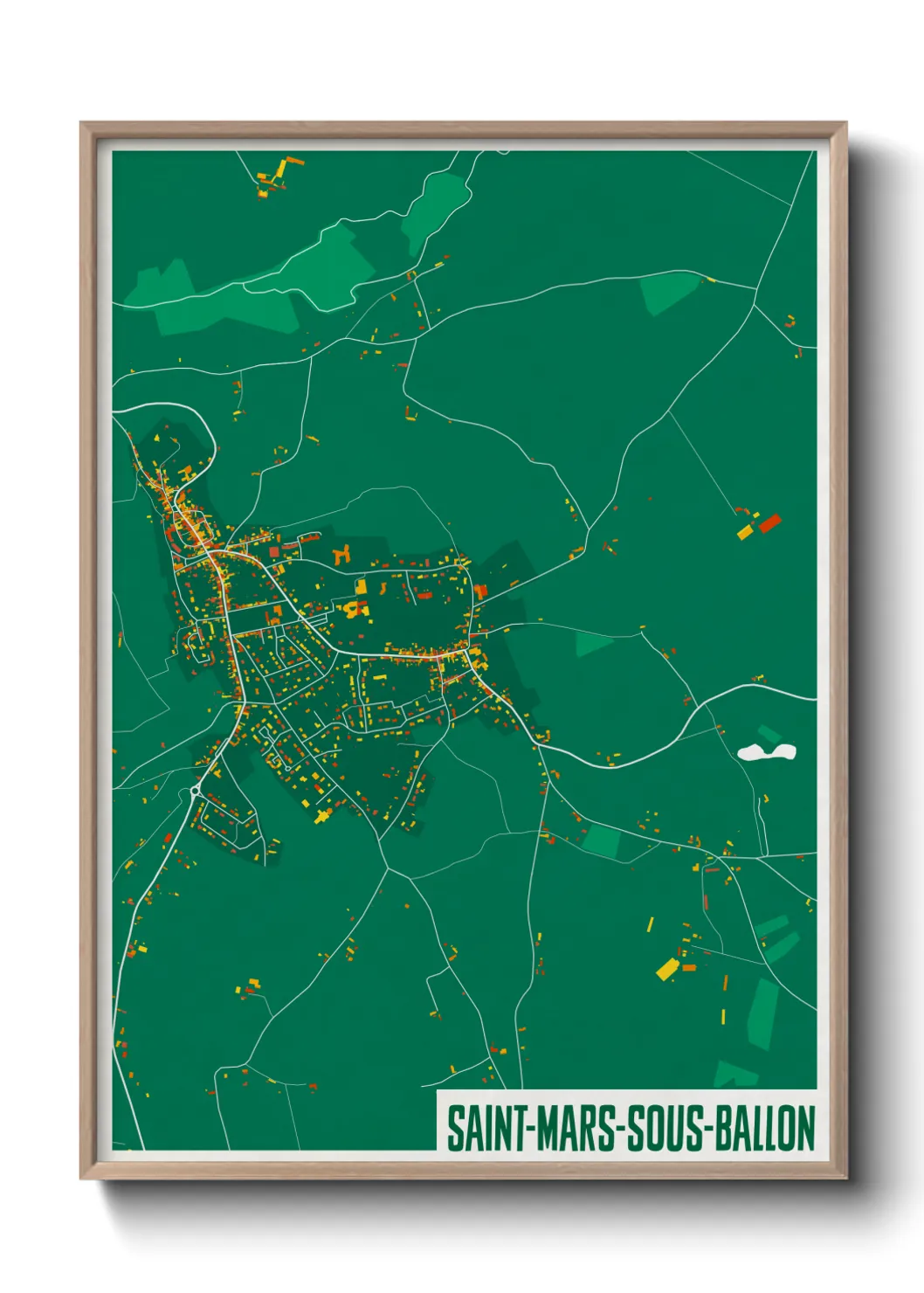 Une affiche de carte sur Saint-Mars-sous-Ballon
