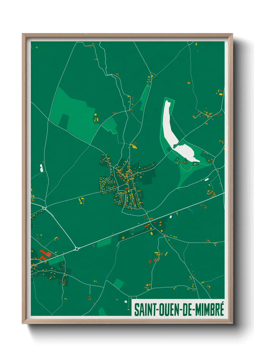 Une affiche de carte sur Saint-Ouen-de-Mimbré