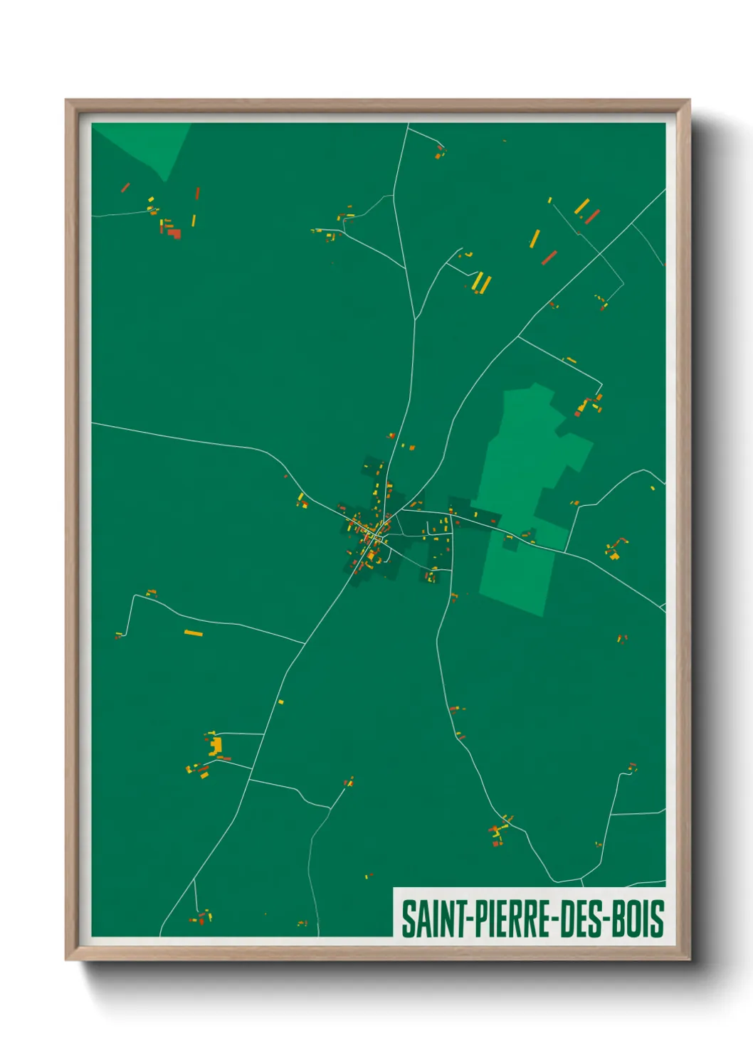Une affiche de carte sur Saint-Pierre-des-Bois