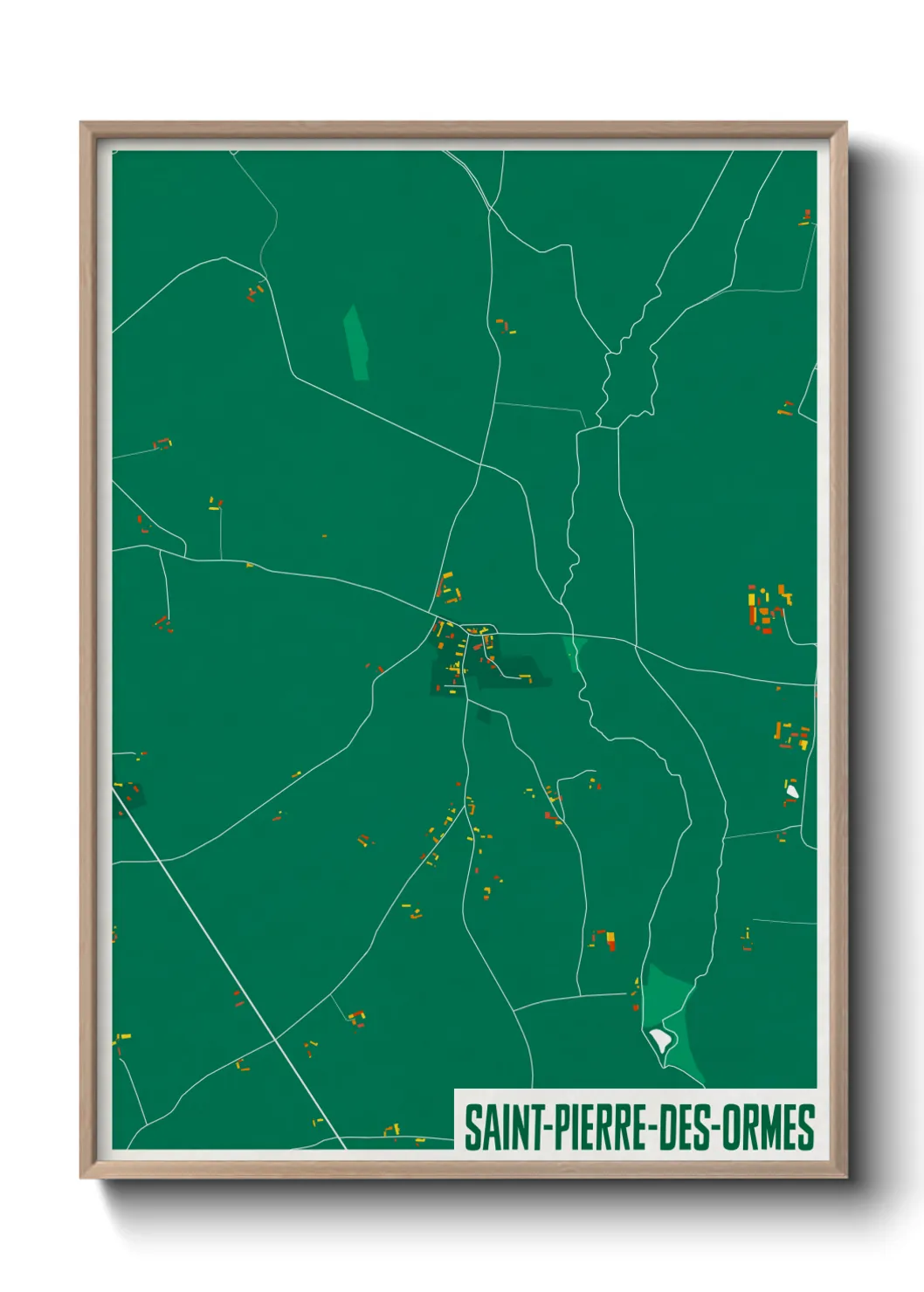 Une affiche de carte sur Saint-Pierre-des-Ormes