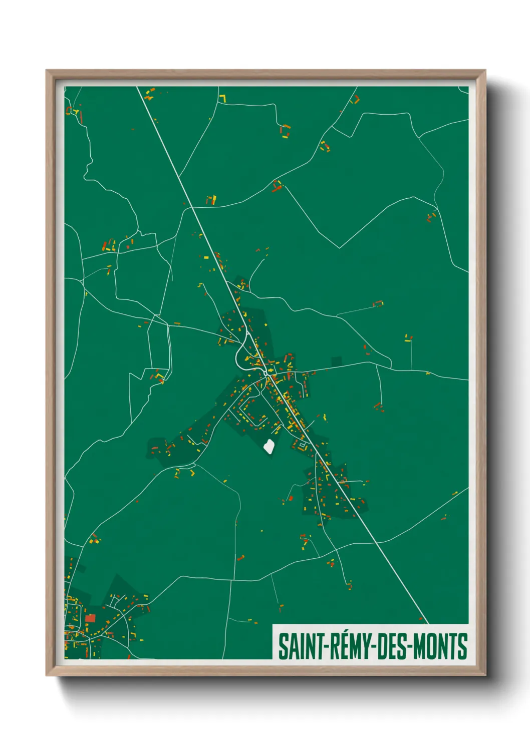Une affiche de carte sur Saint-Rémy-des-Monts