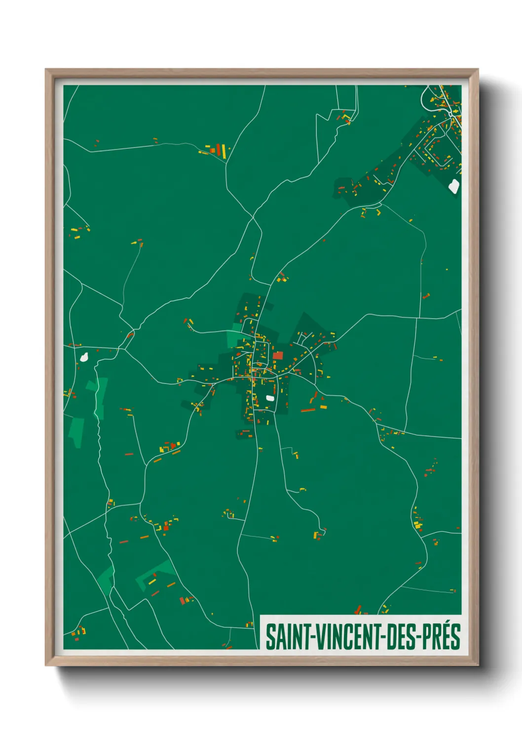Une affiche de carte sur Saint-Vincent-des-Prés
