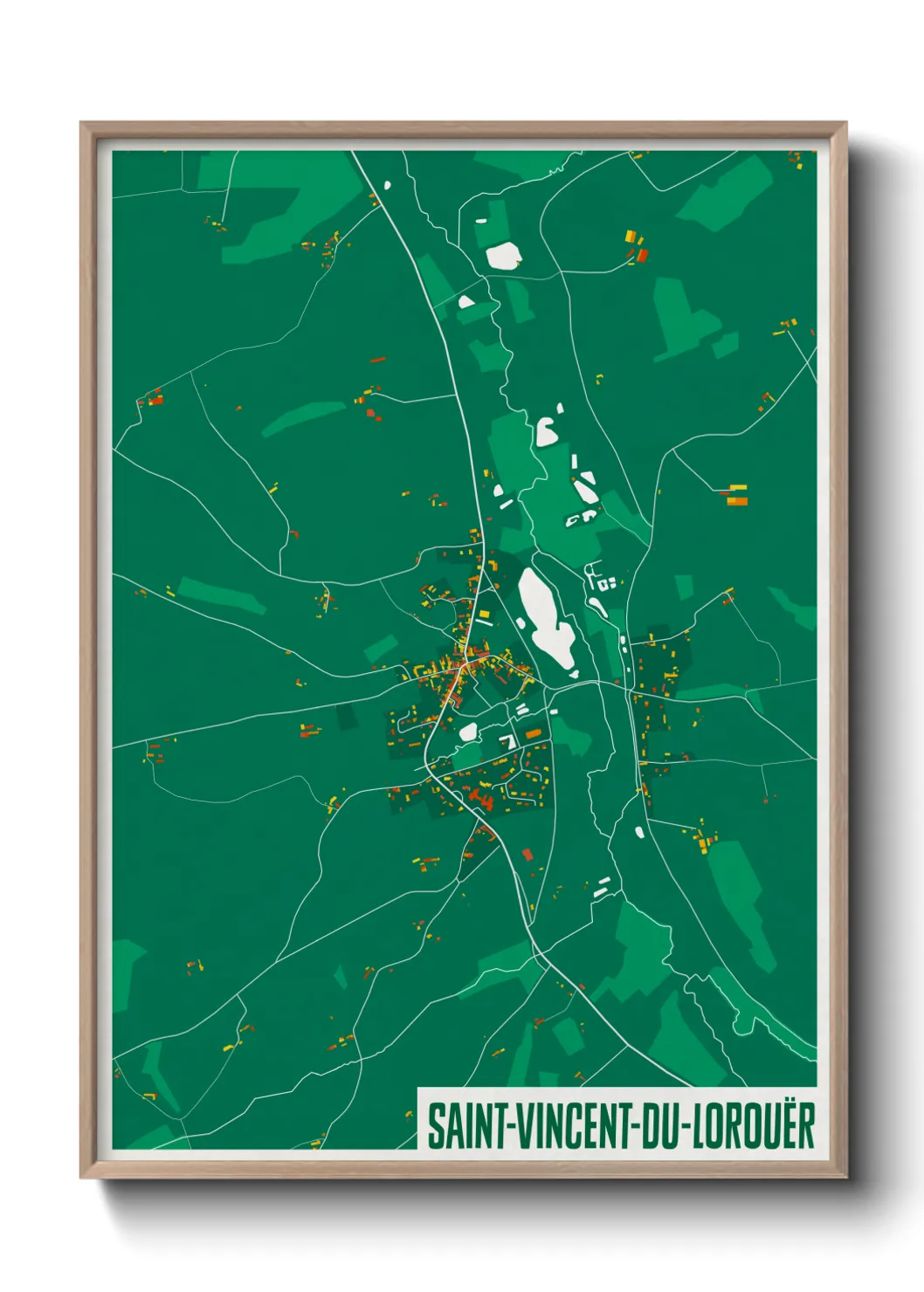 Une affiche de carte sur Saint-Vincent-du-Lorouër