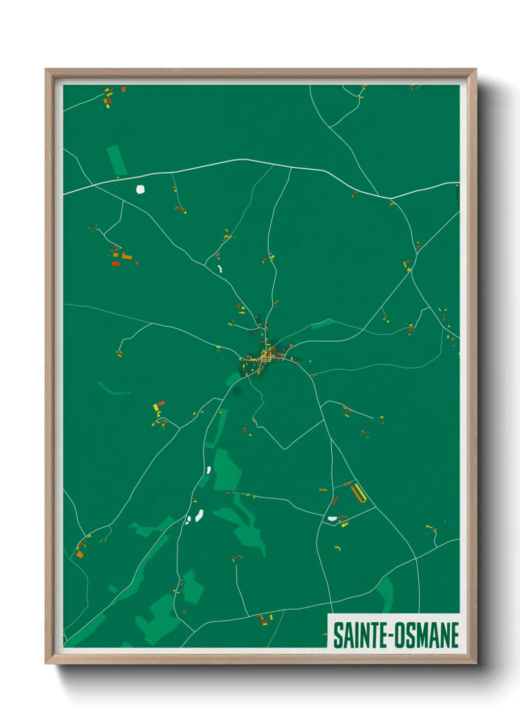 Une affiche de carte sur Sainte-Osmane