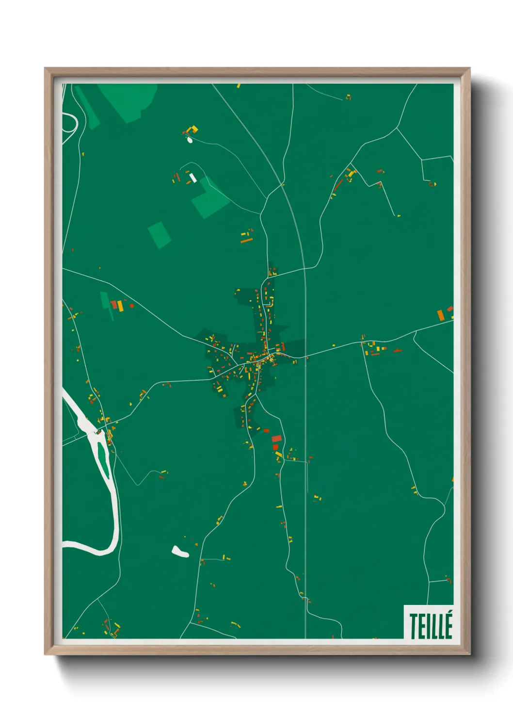 Une affiche de carte sur Teillé