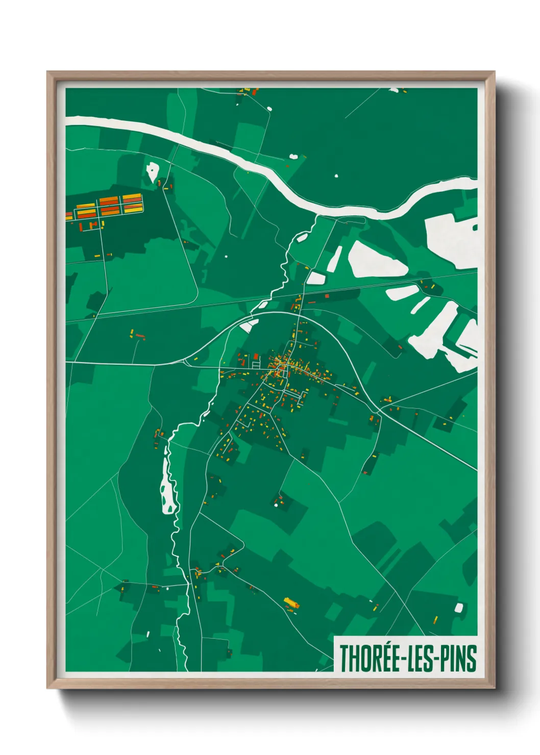 Une affiche de carte sur Thorée-les-Pins