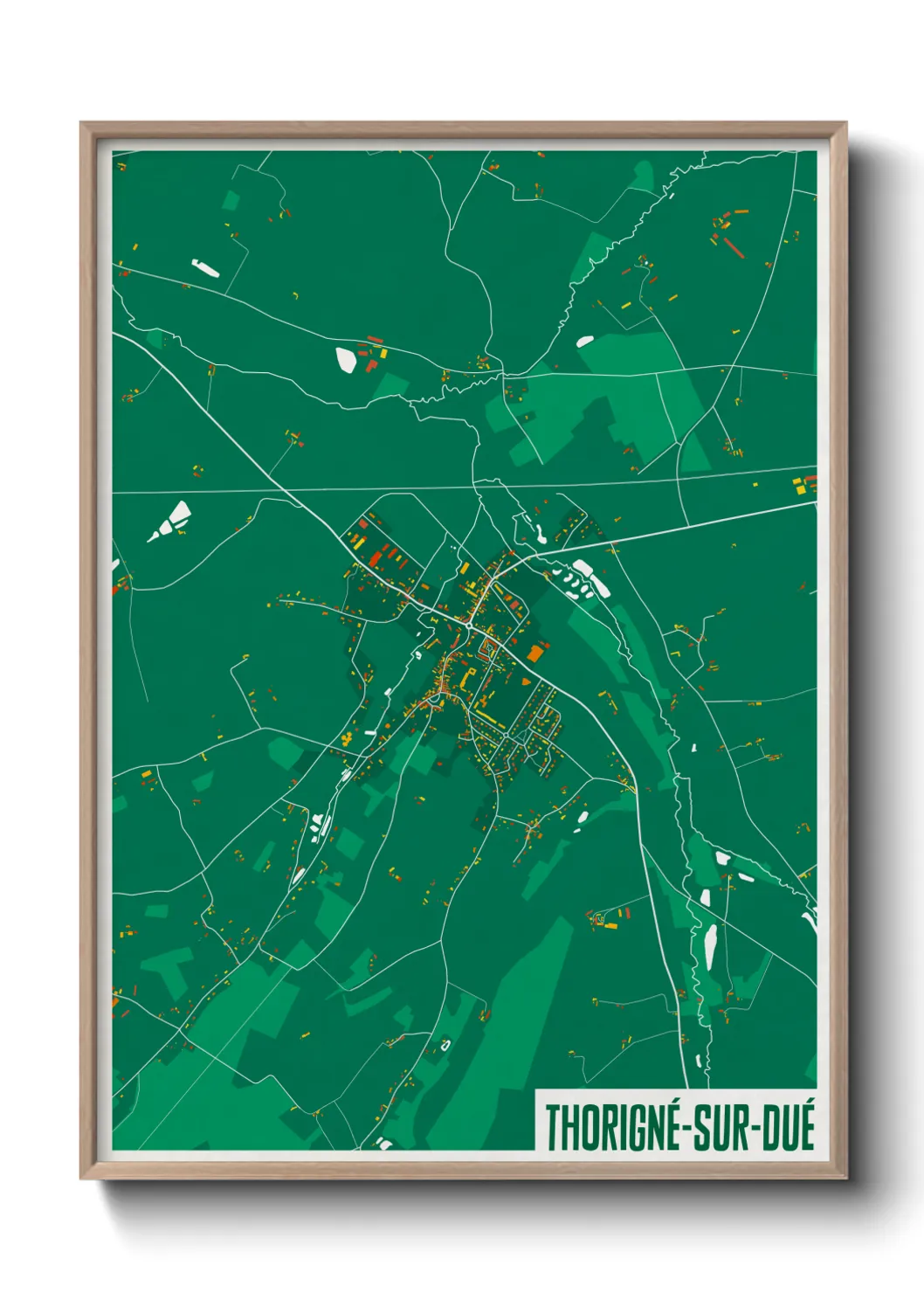 Une affiche de carte sur Thorigné-sur-Dué