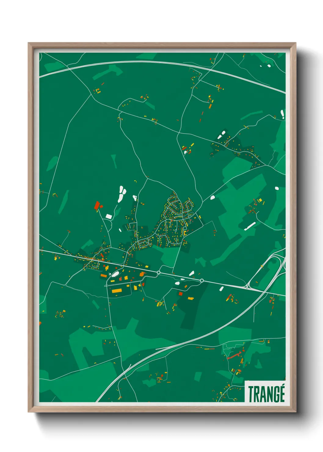 Une affiche de carte sur Trangé
