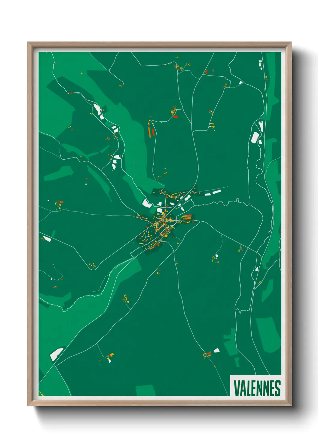 Une affiche de carte sur Valennes