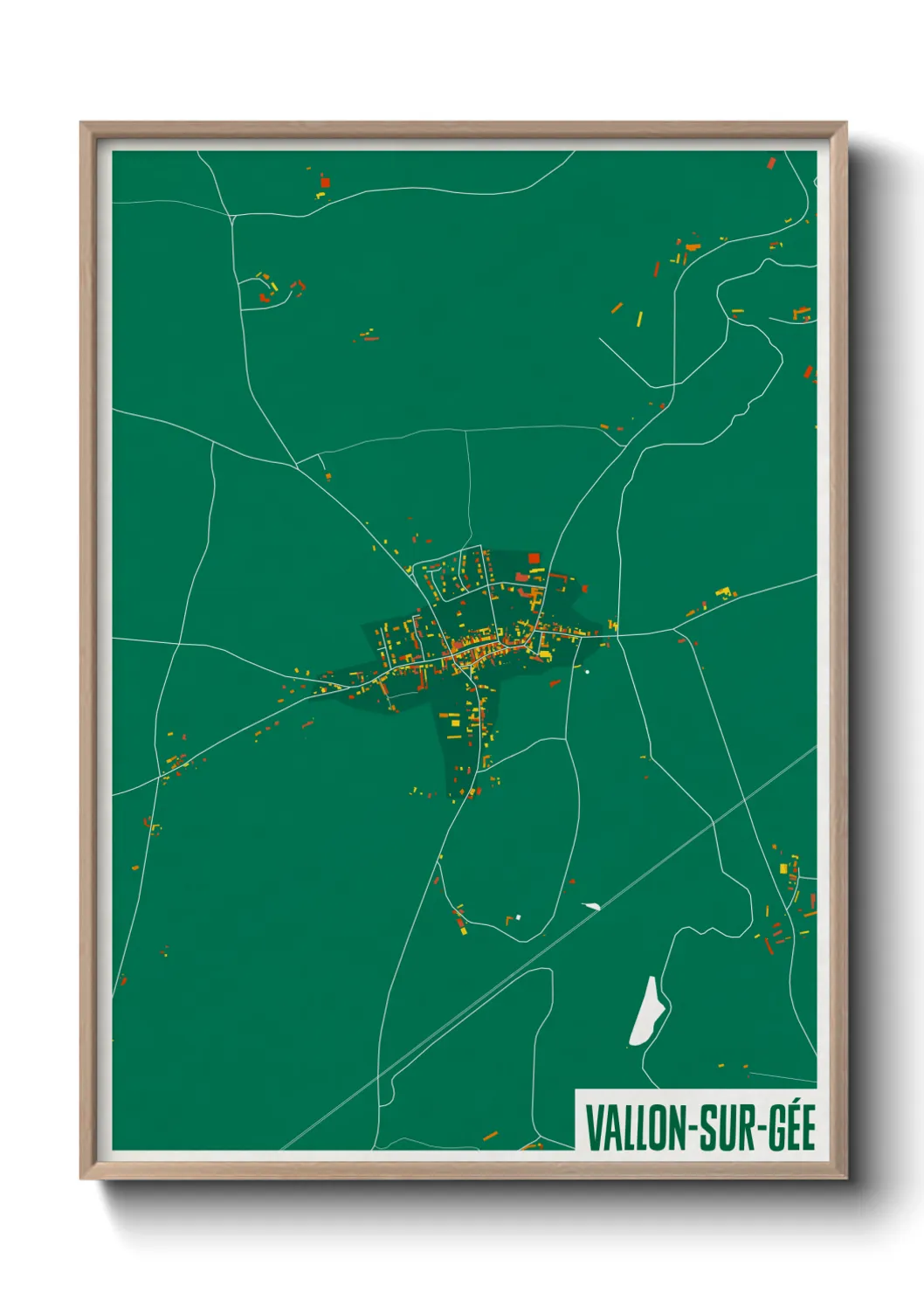 Une affiche de carte sur Vallon-sur-Gée