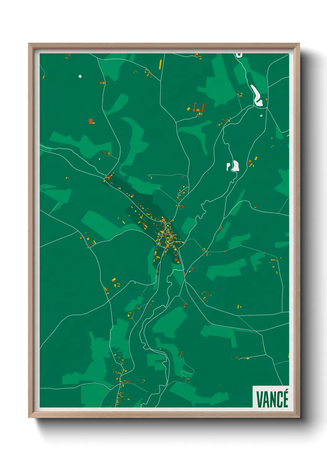 Une affiche de carte sur Vancé