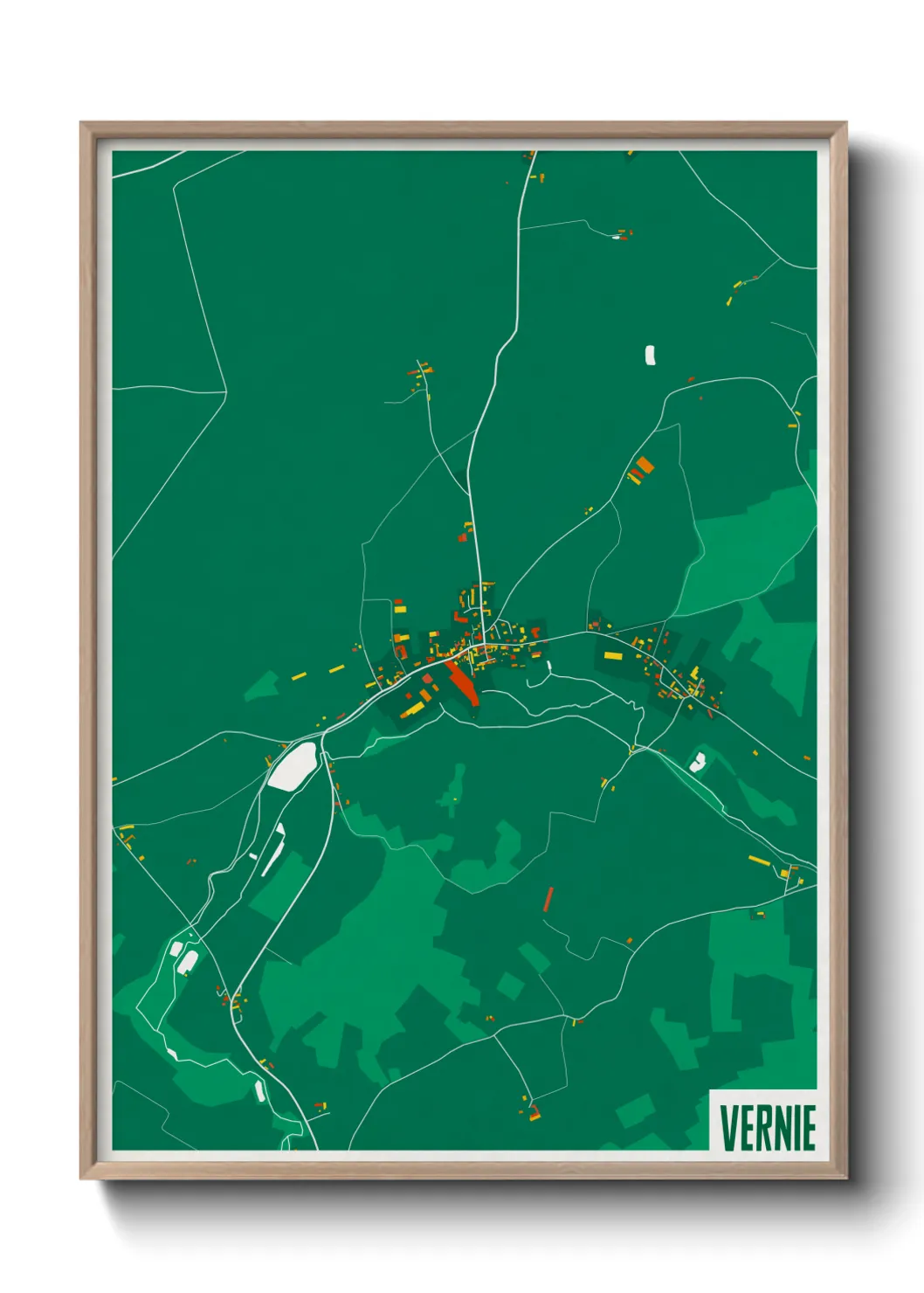 Une affiche de carte sur Vernie