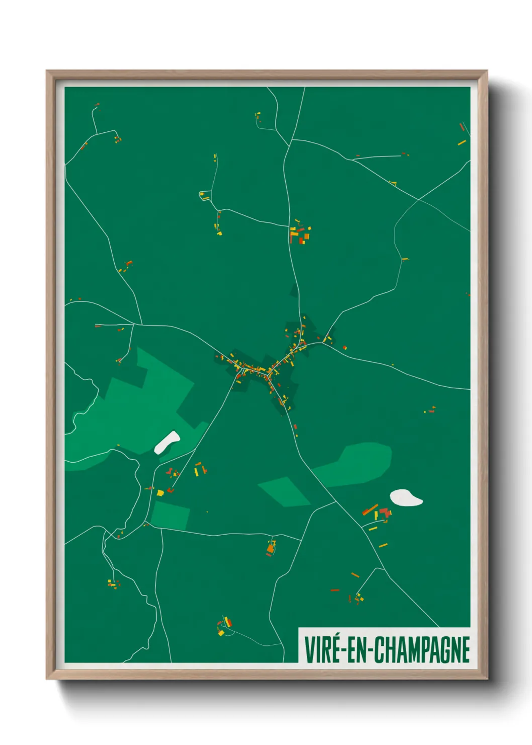 Une affiche de carte sur Viré-en-Champagne