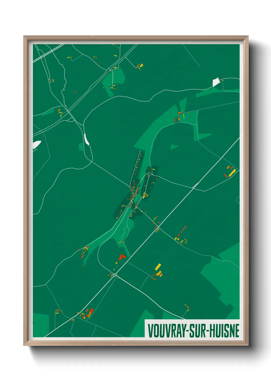 Une affiche de carte sur Vouvray-sur-Huisne
