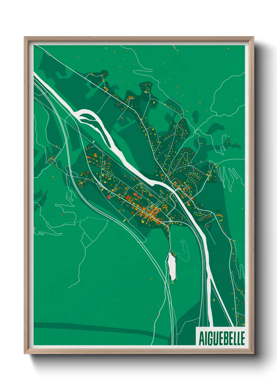 Une affiche de carte sur Aiguebelle