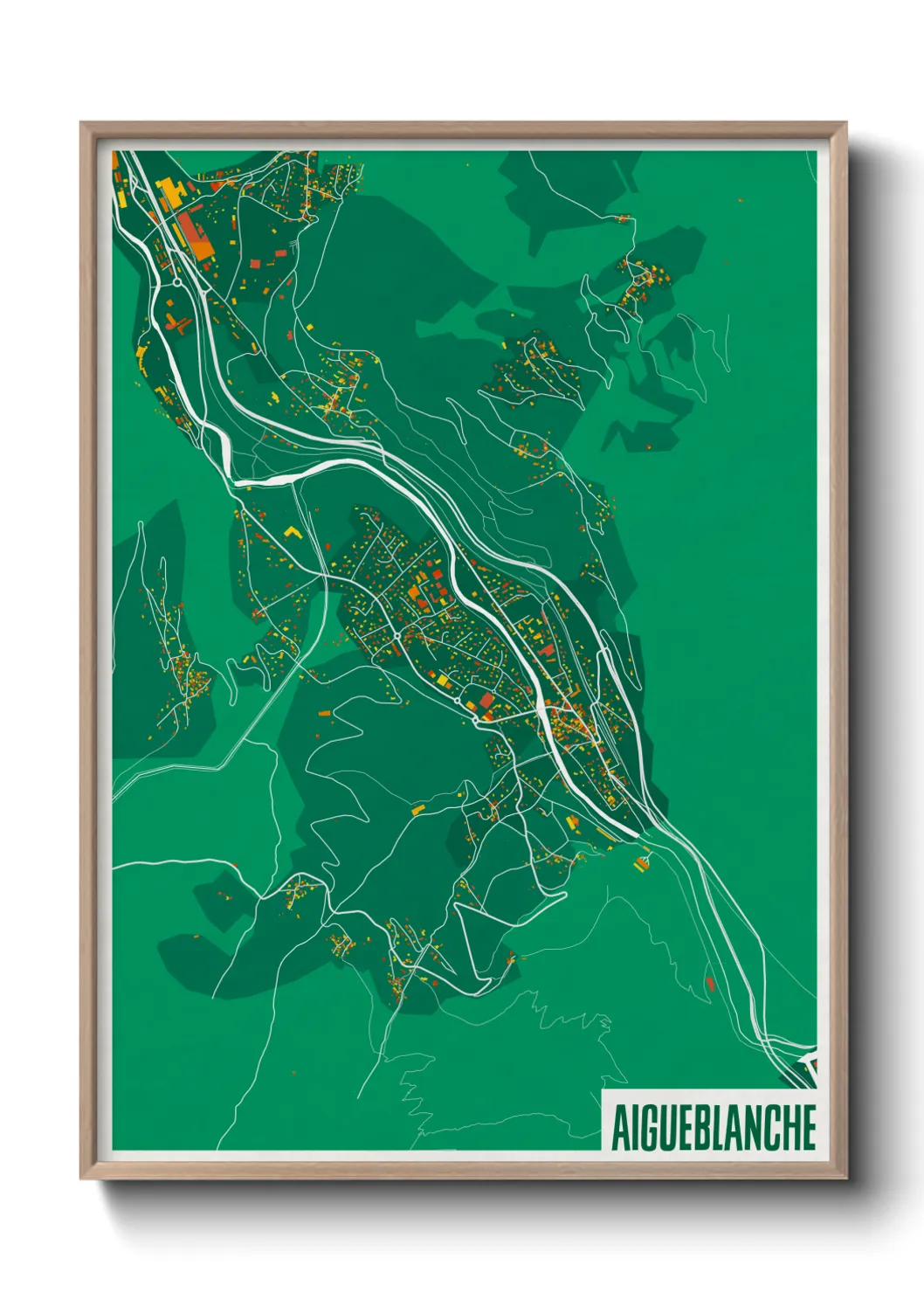 Une affiche de carte sur Aigueblanche