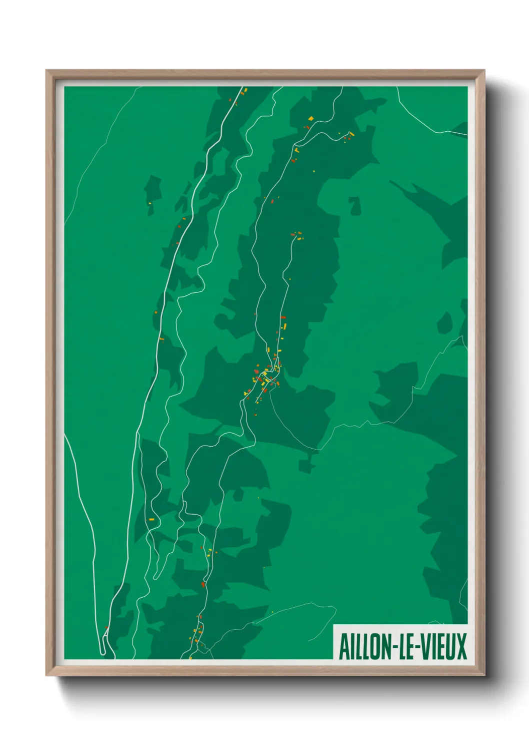Une affiche de carte sur Aillon-le-Vieux