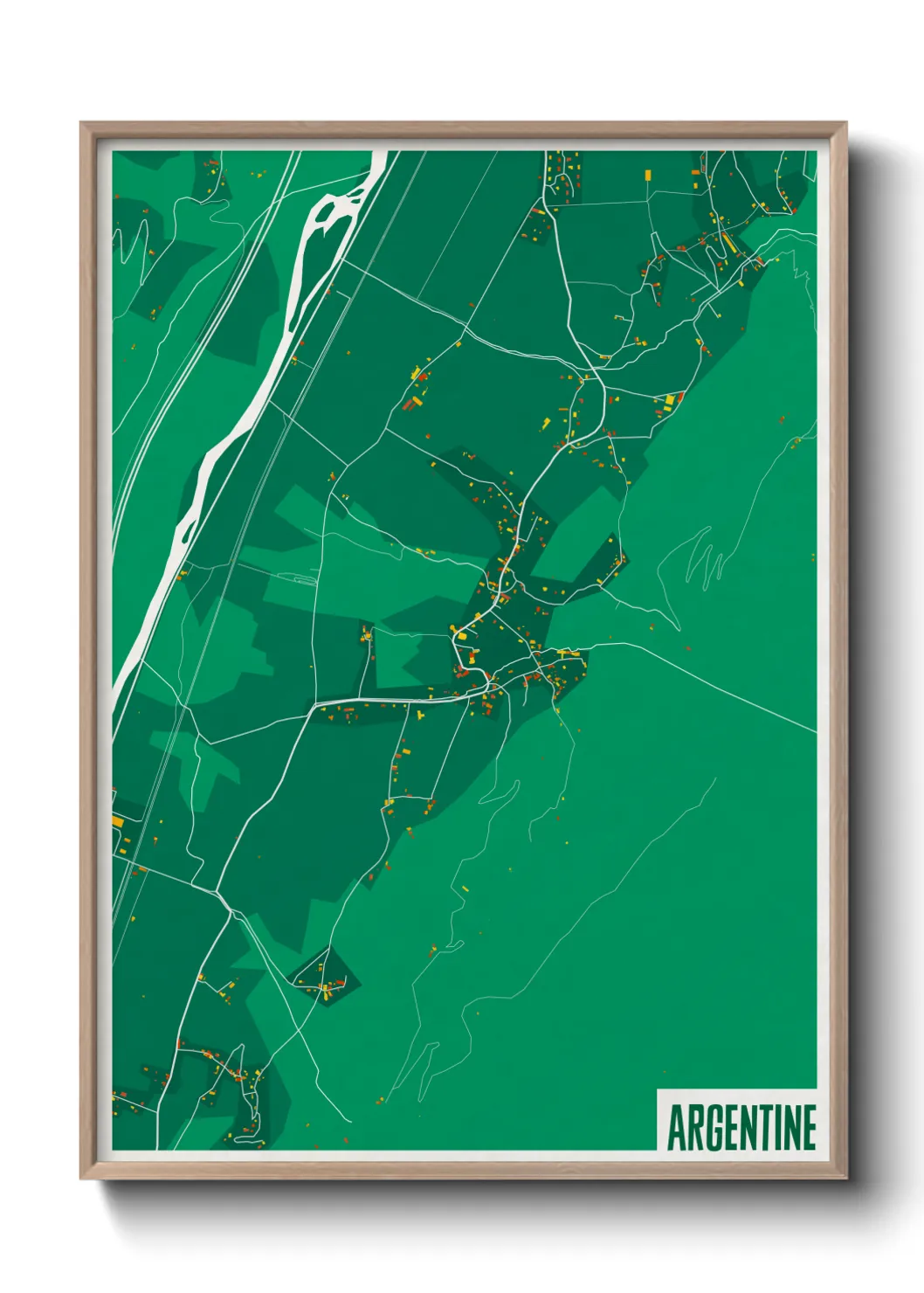 Une affiche de carte sur Argentine