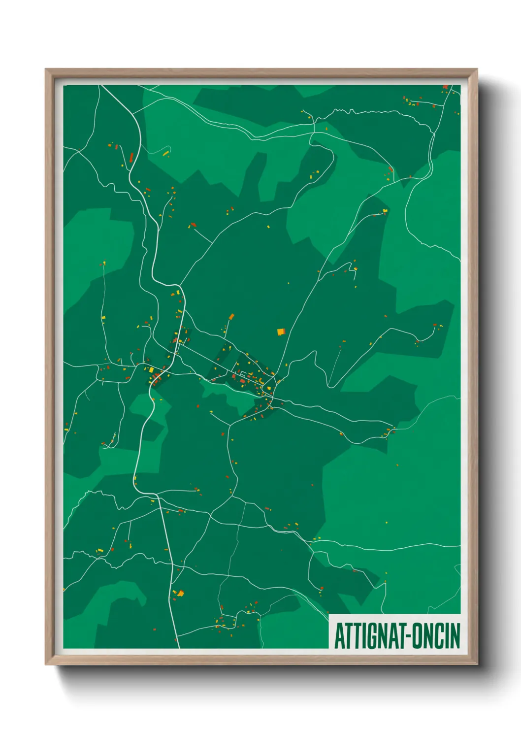 Une affiche de carte sur Attignat-Oncin